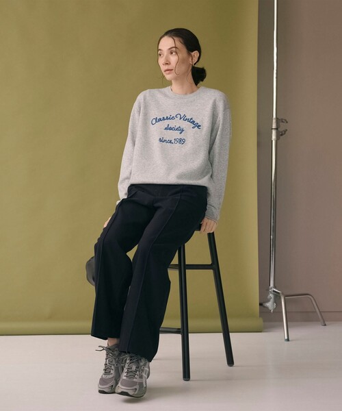 BEAUTY&YOUTH UNITED ARROWS（ビューティーアンドユースユナイテッドアローズ）の「ロゴクルーネック ニットプルオーバー ウォッシャブル（ニット/セーター・レディース・グレー系/ネイビー/オフホワイト・FREE）」の7枚目の写真