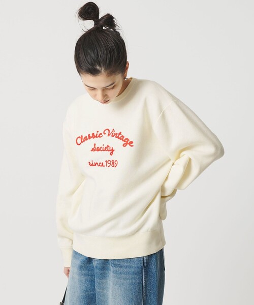 BEAUTY&YOUTH UNITED ARROWS（ビューティーアンドユースユナイテッドアローズ）の「ロゴクルーネック ニットプルオーバー ウォッシャブル（ニット/セーター・レディース・グレー系/ネイビー/オフホワイト・FREE）」の9枚目の写真