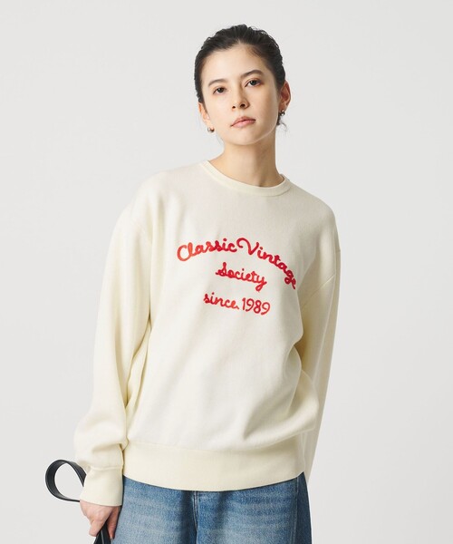 BEAUTY&YOUTH UNITED ARROWS（ビューティーアンドユースユナイテッドアローズ）の「ロゴクルーネック ニットプルオーバー ウォッシャブル（ニット/セーター・レディース・グレー系/ネイビー/オフホワイト・FREE）」の10枚目の写真