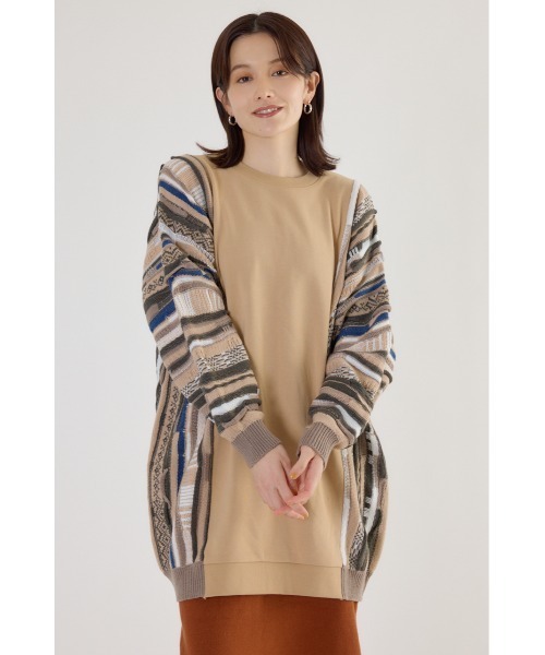 RODEO CROWNS WIDE BOWL（ロデオクラウンズワイドボウル）の「3D マルチカラーニットドッキングチュニック（チュニック・レディース・ベージュ系その他/ブラック系その他/ブルー系その他3/ブルー系その他2・FREE）」の2枚目の写真