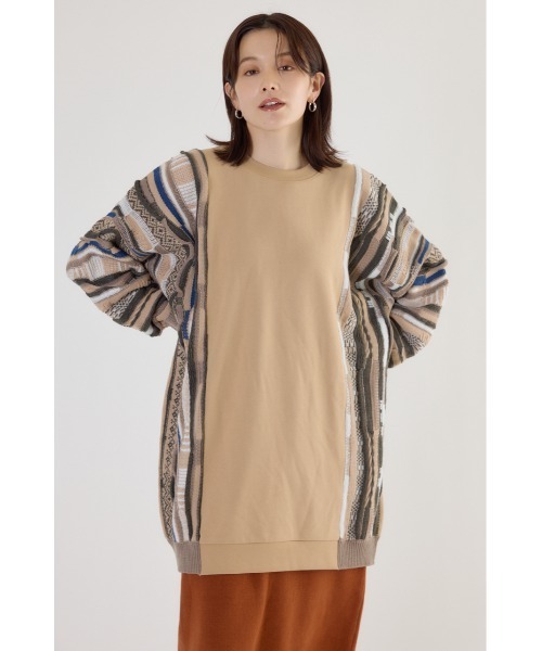RODEO CROWNS WIDE BOWL（ロデオクラウンズワイドボウル）の「3D マルチカラーニットドッキングチュニック（チュニック・レディース・ベージュ系その他/ブラック系その他/ブルー系その他3/ブルー系その他2・FREE）」の10枚目の写真