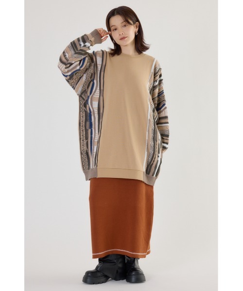 RODEO CROWNS WIDE BOWL（ロデオクラウンズワイドボウル）の「3D マルチカラーニットドッキングチュニック（チュニック・レディース・ベージュ系その他/ブラック系その他/ブルー系その他3/ブルー系その他2・FREE）」の13枚目の写真