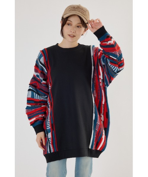 RODEO CROWNS WIDE BOWL（ロデオクラウンズワイドボウル）の「3D マルチカラーニットドッキングチュニック（チュニック・レディース・ベージュ系その他/ブラック系その他/ブルー系その他3/ブルー系その他2・FREE）」の5枚目の写真