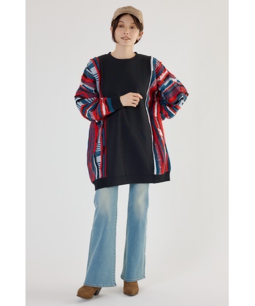 RODEO CROWNS WIDE BOWL（ロデオクラウンズワイドボウル）の「3D マルチカラーニットドッキングチュニック（チュニック・レディース・ベージュ系その他/ブラック系その他/ブルー系その他3/ブルー系その他2・FREE）」の8枚目の写真