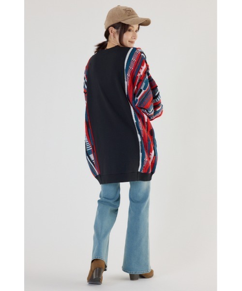 RODEO CROWNS WIDE BOWL（ロデオクラウンズワイドボウル）の「3D マルチカラーニットドッキングチュニック（チュニック・レディース・ベージュ系その他/ブラック系その他/ブルー系その他3/ブルー系その他2・FREE）」の9枚目の写真