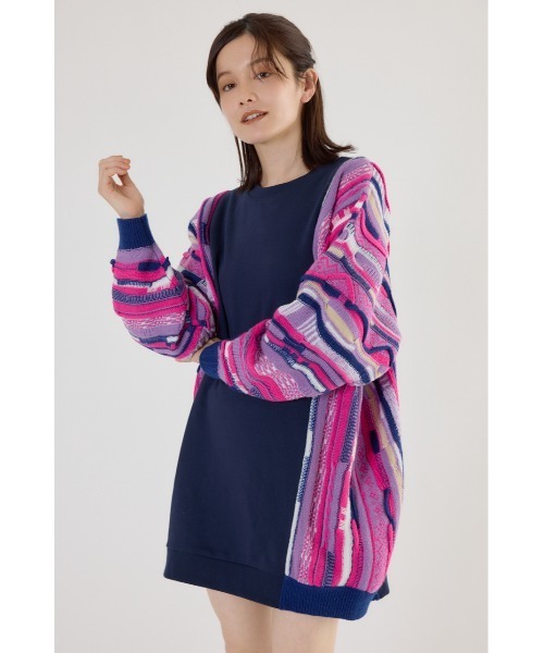 RODEO CROWNS WIDE BOWL（ロデオクラウンズワイドボウル）の「3D マルチカラーニットドッキングチュニック（チュニック・レディース・ベージュ系その他/ブラック系その他/ブルー系その他3/ブルー系その他2・FREE）」の15枚目の写真