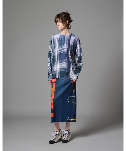 NON TOKYO(ノントーキョー)の「PRINT RIB SKIRT(スカート・レディース・ブラック×グレー/グリーン系/マルチ・FREE)」の13枚目の写真