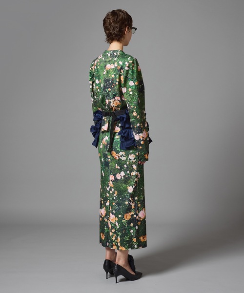 NON TOKYO(ノントーキョー)の「PRINT RIB SKIRT(スカート・レディース・ブラック×グレー/グリーン系/マルチ・FREE)」の5枚目の写真