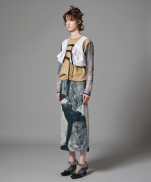NON TOKYO(ノントーキョー)の「PRINT RIB SKIRT(スカート・レディース・ブラック×グレー/グリーン系/マルチ・FREE)」の12枚目の写真