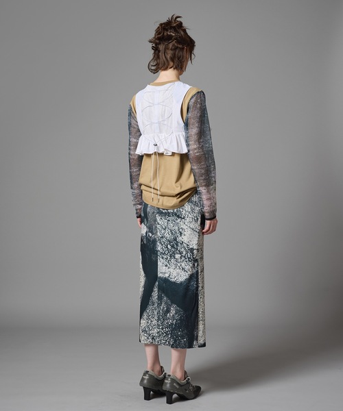 NON TOKYO(ノントーキョー)の「PRINT RIB SKIRT(スカート・レディース・ブラック×グレー/グリーン系/マルチ・FREE)」の11枚目の写真