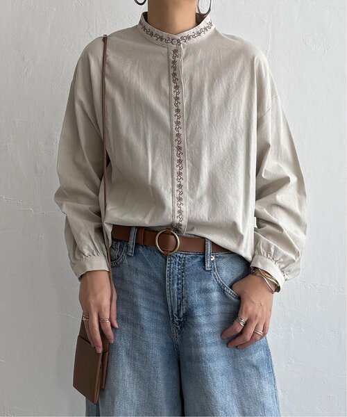 LBC（エルビーシー）の「エクリュ エンブロイダリーシャツ（シャツ/ブラウス・レディース・グレイッシュベージュ/チャコール/ミント・M）」の14枚目の写真