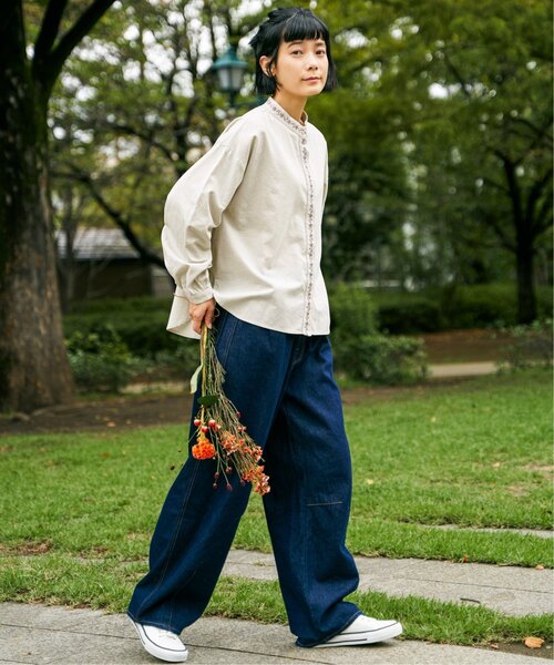 LBC（エルビーシー）の「エクリュ エンブロイダリーシャツ（シャツ/ブラウス・レディース・グレイッシュベージュ/チャコール/ミント・M）」の21枚目の写真