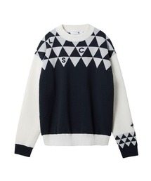 【デサントゴルフ】美品 ニットセーター ロゴ ネイビー Mサイズ レディース デサントゴルフ】美品 ニットセーター ロゴ ネイビー Mサイズ