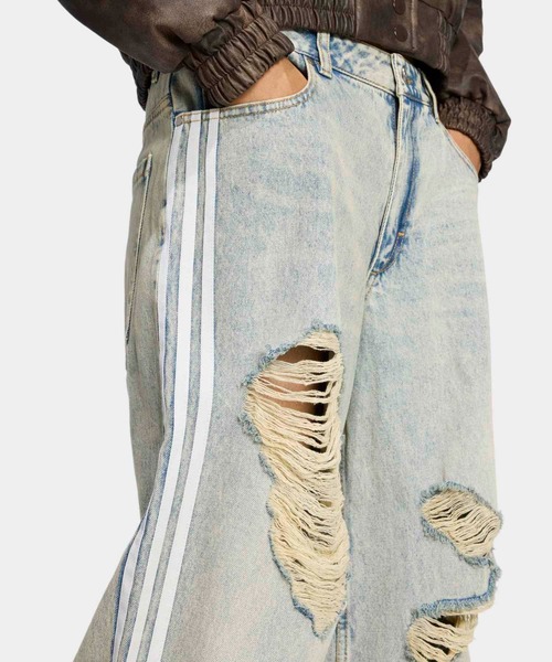 セール】ADIDAS ORIGINALSルーズデニムディストレストパンツ