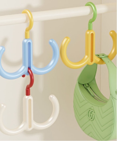 Jelly moo(ジェリームー)の「【 Jelly moo / ジェリームー 】 自由に組み合わせ! カラー 連結 おしゃれフック(収納グッズ・レディース・ブルー/イエロー/ホワイト/グリーン・FREE)」の6枚目の写真