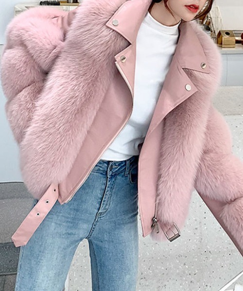 ライダースジャケット（ピンク/桃色系）ファッション通販 - ZOZOTOWN