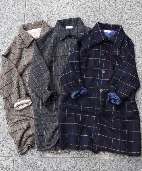 アンダーカバー　ステンカラーコート　ブラウン　チェック　ツイード セール】 【JAPAN TWEED with REAL SHETLAND】ガンクラブチェック バル