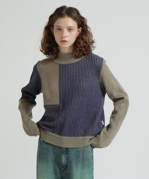 直営店限定》MELANGE SWITCHING KINT PULLOVER/メランジニット（ニット