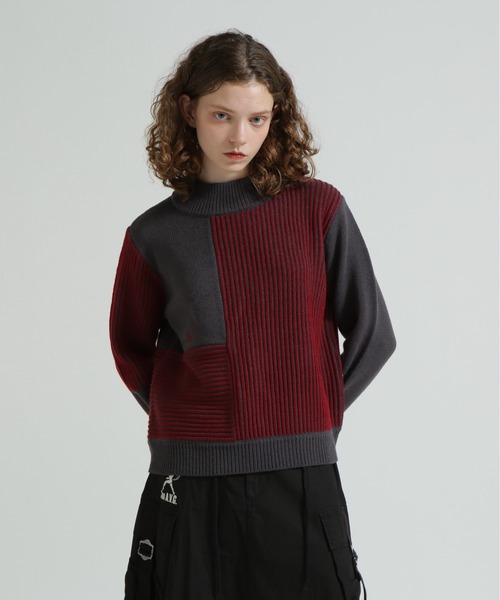 AVIREX(アヴィレックス)の「《直営店限定》MELANGE SWITCHING KINT PULLOVER/メランジニット(ニット/セーター・レディース・アイボリー/チャコールグレー/ブルー・F)」の20枚目の写真