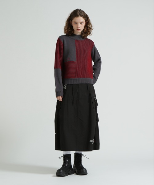 AVIREX(アヴィレックス)の「《直営店限定》MELANGE SWITCHING KINT PULLOVER/メランジニット(ニット/セーター・レディース・アイボリー/チャコールグレー/ブルー・F)」の22枚目の写真