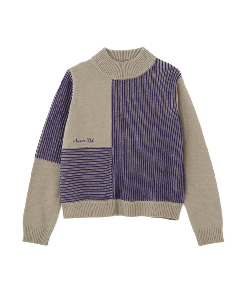 AVIREX(アヴィレックス)の「《直営店限定》MELANGE SWITCHING KINT PULLOVER/メランジニット(ニット/セーター・レディース・アイボリー/チャコールグレー/ブルー・F)」の7枚目の写真