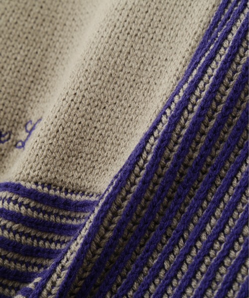 AVIREX(アヴィレックス)の「《直営店限定》MELANGE SWITCHING KINT PULLOVER/メランジニット(ニット/セーター・レディース・アイボリー/チャコールグレー/ブルー・F)」の8枚目の写真