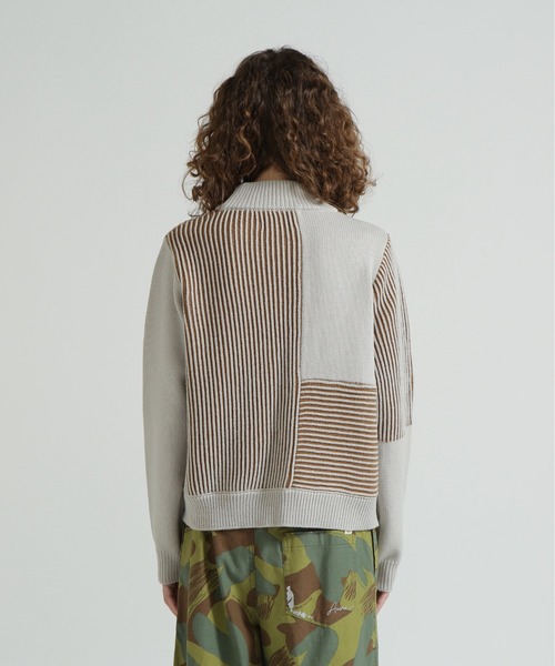 AVIREX(アヴィレックス)の「《直営店限定》MELANGE SWITCHING KINT PULLOVER/メランジニット(ニット/セーター・レディース・アイボリー/チャコールグレー/ブルー・F)」の12枚目の写真
