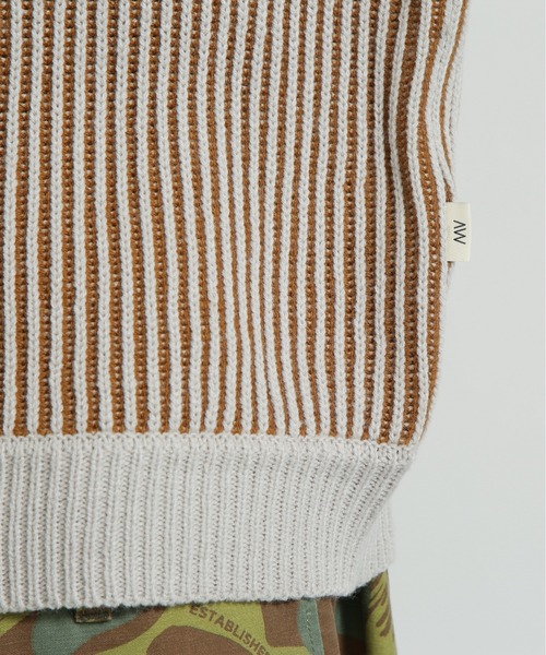 AVIREX(アヴィレックス)の「《直営店限定》MELANGE SWITCHING KINT PULLOVER/メランジニット(ニット/セーター・レディース・アイボリー/チャコールグレー/ブルー・F)」の15枚目の写真