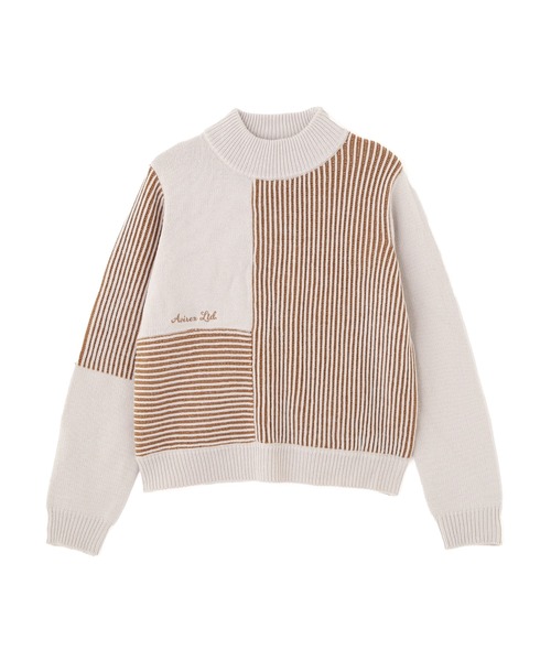 AVIREX(アヴィレックス)の「《直営店限定》MELANGE SWITCHING KINT PULLOVER/メランジニット(ニット/セーター・レディース・アイボリー/チャコールグレー/ブルー・F)」の18枚目の写真