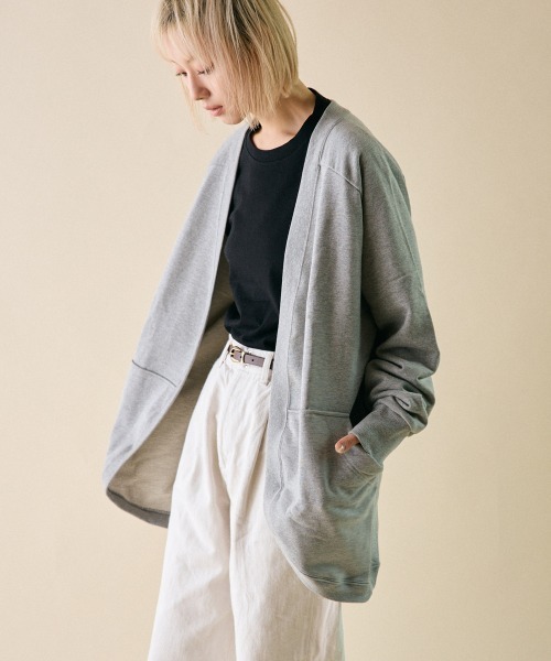 rehacer(レアセル)の「rehacer : Dolman Wide Drape Cardigan Made in Japan / ドルマンワイドドレープカーディガン(カーディガン/ボレロ・レディース・グレー/グリーン・SMALL)」の6枚目の写真