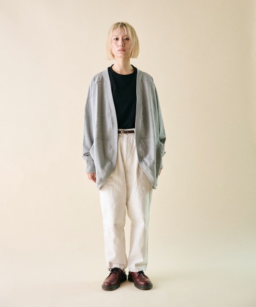 rehacer(レアセル)の「rehacer : Dolman Wide Drape Cardigan Made in Japan / ドルマンワイドドレープカーディガン(カーディガン/ボレロ・レディース・グレー/グリーン・SMALL)」の8枚目の写真