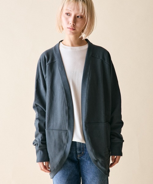 rehacer(レアセル)の「rehacer : Dolman Wide Drape Cardigan Made in Japan / ドルマンワイドドレープカーディガン(カーディガン/ボレロ・レディース・グレー/グリーン・SMALL)」の11枚目の写真