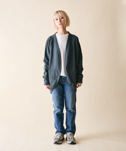 rehacer(レアセル)の「rehacer : Dolman Wide Drape Cardigan Made in Japan / ドルマンワイドドレープカーディガン(カーディガン/ボレロ・レディース・グレー/グリーン・SMALL)」の14枚目の写真