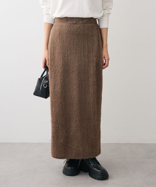 Green Parks(グリーンパークス)の「楽ちんシャギーIラインスカート(スカート・レディース・ブラウン/ブラック/アイボリー・FREE)」の16枚目の写真