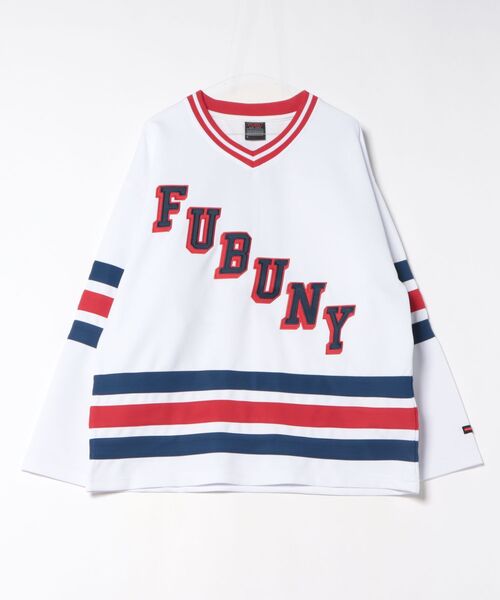 FUBU( フブ)の「【FUBU/フブ】Hockey Shirts(シャツ/ブラウス・メンズ・ホワイト/ブラック/ブルー・M/L/XL/XXL)」の1枚目の写真
