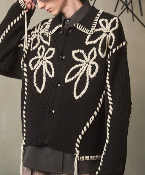 【Maison Special】鬼ワッフルケミカルオーバーダイカーディガン MAISON SPECIAL（メゾンスペシャル）の「《UNISEX》Oni-Waffle