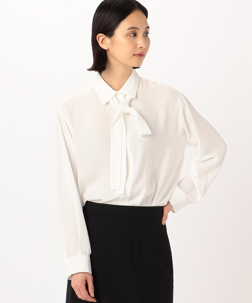 COMME CA(コムサ)の「バックサテンアムンゼン シャツ(シャツ/ブラウス・レディース・ホワイト・7号/9号/13号/11号/5号/15号)」の5枚目の写真