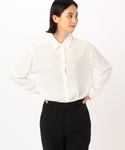 COMME CA(コムサ)の「バックサテンアムンゼン シャツ(シャツ/ブラウス・レディース・ホワイト・7号/9号/13号/11号/5号/15号)」の6枚目の写真