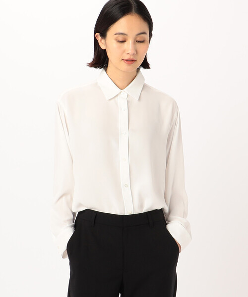 COMME CA(コムサ)の「バックサテンアムンゼン シャツ(シャツ/ブラウス・レディース・ホワイト・7号/9号/13号/11号/5号/15号)」の7枚目の写真
