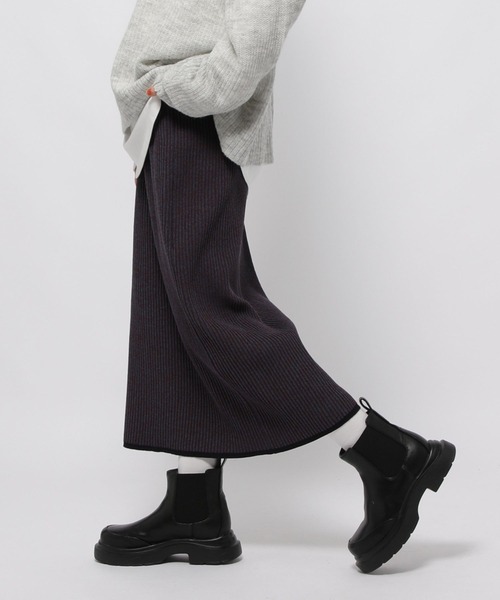 niko and...（ニコアンド）の「アソートリブニットスカート（スカート・レディース・ブラック/ブルー/ホワイト/ブラウン・LARGE/MEDIUM）」の4枚目の写真