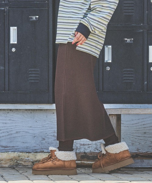 niko and...（ニコアンド）の「アソートリブニットスカート（スカート・レディース・ブラック/ブルー/ホワイト/ブラウン・LARGE/MEDIUM）」の13枚目の写真