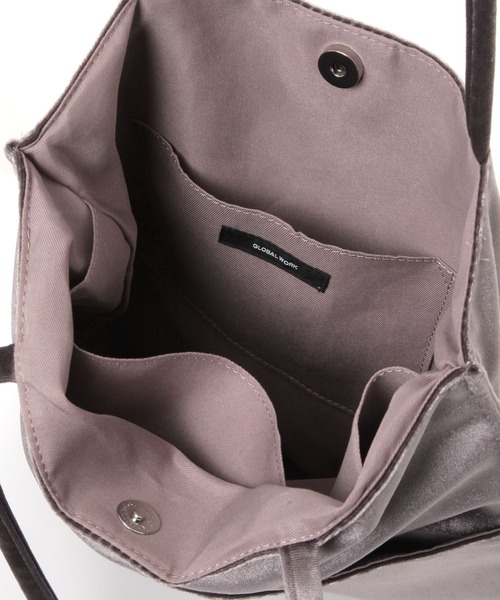 GLOBAL WORK（グローバルワーク）の「ベロアA4トートバッグ/一部店舗限定/600158（トートバッグ・レディース・ライトグレー/ベージュ/パープル系その他2/ピンク系その他/ライトブルー・FREE）」の12枚目の写真