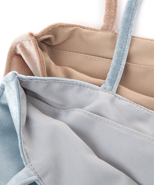 GLOBAL WORK（グローバルワーク）の「ベロアA4トートバッグ/一部店舗限定/600158（トートバッグ・レディース・ライトグレー/ベージュ/パープル系その他2/ピンク系その他/ライトブルー・FREE）」の9枚目の写真