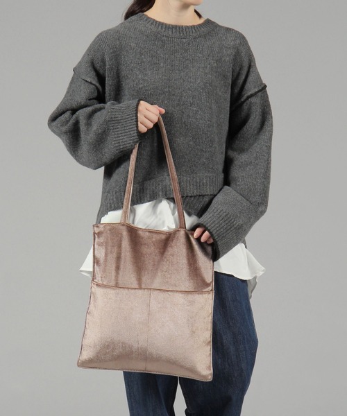 GLOBAL WORK（グローバルワーク）の「ベロアA4トートバッグ/一部店舗限定/600158（トートバッグ・レディース・ライトグレー/ベージュ/パープル系その他2/ピンク系その他/ライトブルー・FREE）」の20枚目の写真