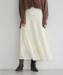 YECCA VECCA | フラワー起毛レースマーメイドスカート(スカート)