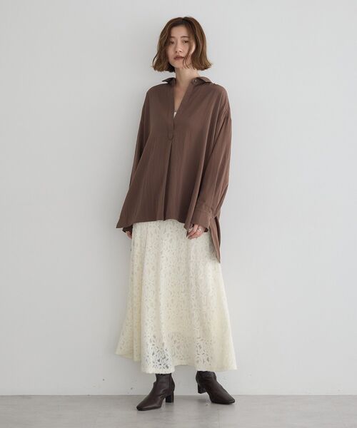 YECCA VECCA(イェッカヴェッカ)の「フラワー起毛レースマーメイドスカート(スカート・レディース・オフホワイト・FREE)」の4枚目の写真