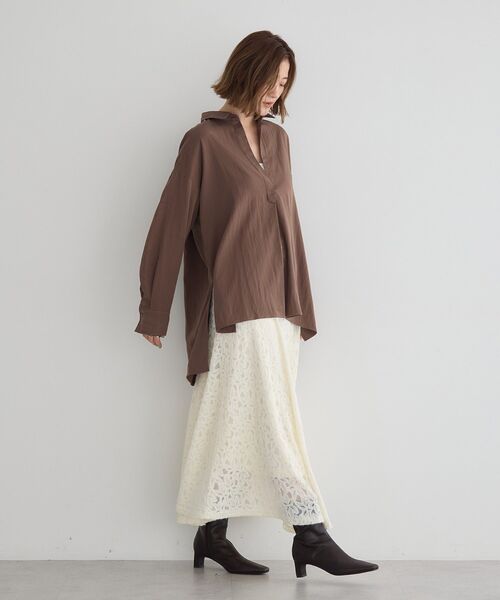 YECCA VECCA(イェッカヴェッカ)の「フラワー起毛レースマーメイドスカート(スカート・レディース・オフホワイト・FREE)」の5枚目の写真