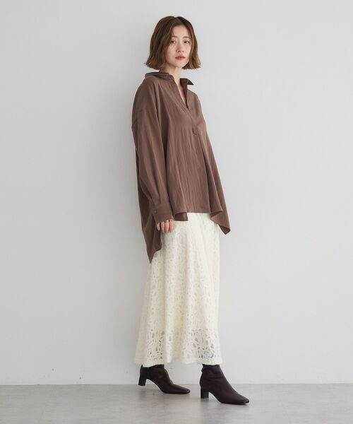 YECCA VECCA(イェッカヴェッカ)の「フラワー起毛レースマーメイドスカート(スカート・レディース・オフホワイト・FREE)」の6枚目の写真