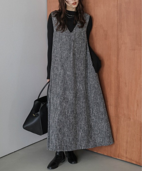 ツイードフレアジャンパースカート（ジャンパースカート）｜AMELY