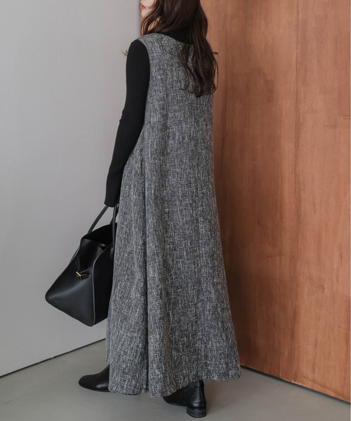 ツイードフレアジャンパースカート（ジャンパースカート）｜AMELY